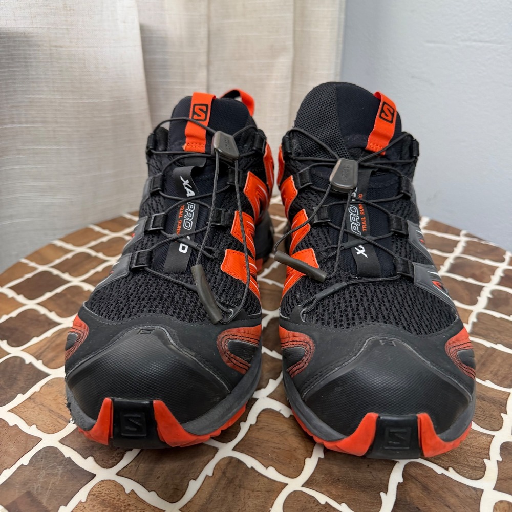Salomon XA PRO 3D Trail Running Shoes Black Orange Men's Size 11 - Picture 5 of 12